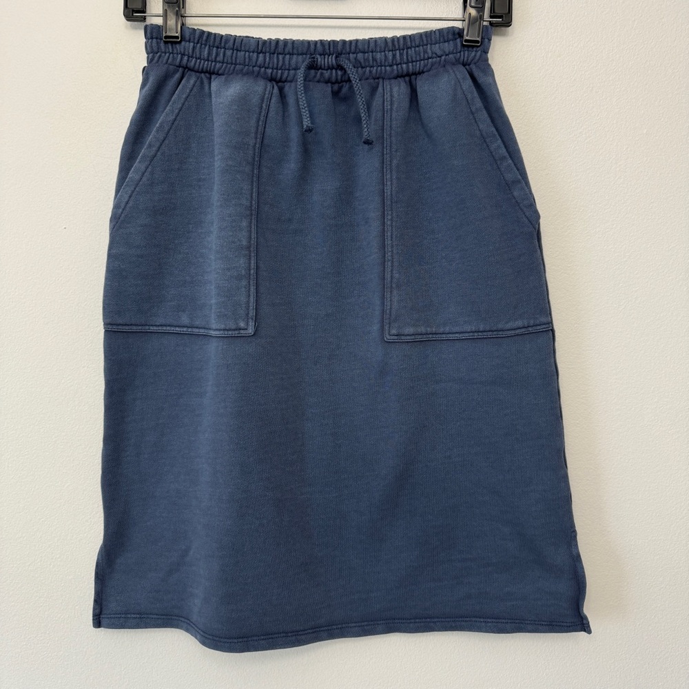 Zara Girls Sweatshirt Material Midi Skirt for Monochrome Look Blue Size 13-14